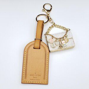 Authentic Louis Vuitton Luggage Nametag with Unbranded Keycharm